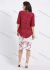 Wholesale Women's Elegant Half Sleeve Sheer Ruffle Hem Cardigan Floral Print Sleeveless Pencil Dress 2 Piece Set - Liuhuamall