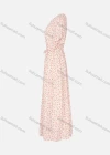 Wholesale Women's Casual Short Sleeve Wrap V Neck Floral Print Maxi Dress A1625-656463# - Liuhuamall