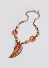Wholesale Vintage Feather Wood Beads Necklace - Liuhuamall