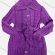 Wholesale Girl's Casual Lapel Long Sleeve Button Down Lace Up Cardigan Purple Clothing Wholesale Market Liuhua