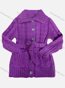 Wholesale Girl's Casual Lapel Long Sleeve Button Down Lace Up Cardigan, LIUHUA CLOTHING WHOLESALE