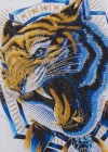 Wholesale Men's Casual Short Sleeve Rhinestone Letter Tiger Pattern T-shirt - Liuhuamall