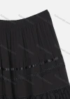 Wholesale Women's Casual Elastic Waist Guipure Lace Chiffon Plain A-Line Skirt 1022-1# - Liuhuamall