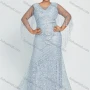 Wholesale Women's Sleeveless V Neck Floral Print Pearl Embroidery Maxi Evening Dress preview