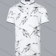 Wholesale Boys Casual Allover Leaf Print Striped Trim Short Sleeve Polo Shirt White Clothing Wholesale Market Liuhua