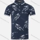 Wholesale Boys Casual Allover Leaf Print Striped Trim Short Sleeve Polo Shirt Navy Clothing Wholesale Market Liuhua