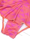 Wholesale Girls Vacation Crew Neck Sleeveless Ruffle Hem Geo Print One Piece Swimsuit - Liuhuamall
