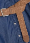 Wholesale Women's Lapel Button Down Denim Dress With Belt - Liuhuamall