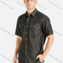 Wholesale Men's Casual Plain Short Sleeve Button Front Denim Shirt preview