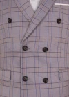 Wholesale Men's Formal Plaid Double Breasted Pockets Lapel Slim Fit Blazer & Trousers 2 Piece Sets - Liuhuamall