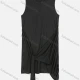 Wholesale Women's Lace Up Sleeveless Plain Ruched Casual Short Tank Dress Black Guangzhou Clothing Wholesale Market & Suppliers -LIUHUAMALL