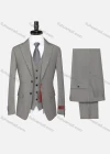 Wholesale Men's Formal Business Lapel Plain Two Button Blazer Jacket & Single Breasted Waistcoat & Pants 3 Piece Suit Set - Liuhuamall