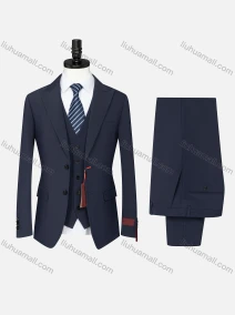Wholesale Men's Formal Business Lapel Plain Two Button Blazer Jacket & Single Breasted Waistcoat & Pants 3 Piece Suit Set, LIUHUA CLOTHING WHOLESALE