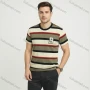 Wholesale Men's Beige Multi-Stripe T-Shirt Wholesale - Soft Cotton, Crew Neck, B Logo, Bulk Order Discounts preview