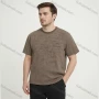 Wholesale Men's Brown Pocket T-Shirt Wholesale - Soft Cotton, Chest Pocket, Small Logo, Casual Fit, Bulk Discounts preview