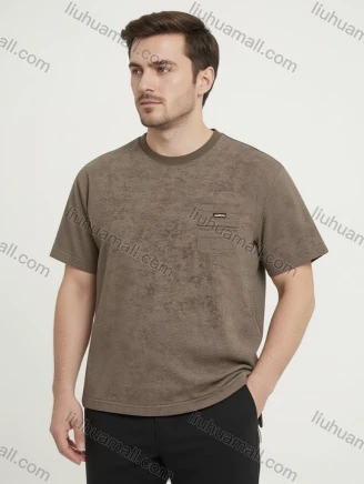 Wholesale Men's Brown Pocket T-Shirt Wholesale - Soft Cotton, Chest Pocket, Small Logo, Casual Fit, Bulk Discounts, Guangzhou Clothing Wholesale Market & Suppliers - LIUHUAMALL
