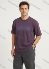 Wholesale Men's Purple SuNDAY T-Shirt Wholesale - Vintage Raised Letter Print, Soft Cotton, Short Sleeve, Bulk Discounts - Liuhuamall