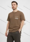 Wholesale Men's Brown Henley T-Shirt Wholesale - 3-Button Placket, Chest Pocket, Soft Cotton, Casual Style, Bulk Orders - Liuhuamall