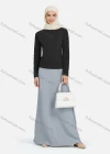 Wholesale Women's Casual Plain Elastic High Waist Maxi Skirts 1363# - Liuhuamall