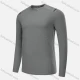 Wholesale Men's Athletic Workout Plain Breathable Long Sleeve Round Neck Tee CXM21704# Gray Clothing Wholesale Market Liuhua