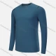 Wholesale Men's Athletic Workout Plain Breathable Long Sleeve Round Neck Tee CXM21704# Dark Cerulean Clothing Wholesale Market Liuhua