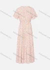Wholesale Women's Casual Short Sleeve Wrap V Neck Floral Print Maxi Dress A1625-656463# - Liuhuamall