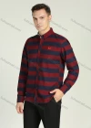 Wholesale Men's Striped Embroidery Long Sleeve Casual Shirt - Liuhuamall