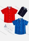Wholesale Boy's Casual Plain Short Sleeve Shirt - Liuhuamall