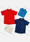 Wholesale Boy's Casual Allover Print Short Sleeve Shirt - Liuhuamall