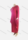 Wholesale Women's African Plus Size Crew Neck Long Sleeve Pearl Decor Pockets Loose Fit Dress 8810# - Liuhuamall