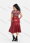 Wholesale Women's Plus Size Short Sleeve Floral Print Top With Leather Mermaid Skirts 2 Piece Sets - Liuhuamall