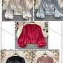 Wholesale Women's Causal V Neck Lantern Sleeve Button Decor Plain Blouse preview