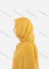 Wholesale Women's Autumn Yellow Plain Raw Edge Cotton Hijab Scarf - Liuhuamall