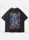 Wholesale Men's Fashion Hip Hop Oversized Crew Neck Short Sleeve Wash Distressed Graphic T-shirt 781# - Liuhuamall