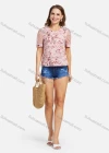 Wholesale Women's Casual Lace Perspective Sleeve Floral Print Blouse 1771# - Liuhuamall
