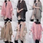 Wholesale Women's Casual Open Front Marble Print Scarf Hem Shawl preview