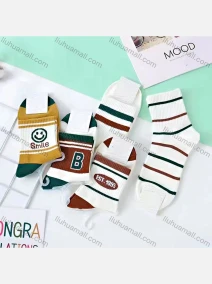 Wholesale Boys Softy Striped Letter Graphic Cushioned Ankle Socks, LIUHUA CLOTHING WHOLESALE