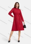 Wholesale Women's Plain Casual Button Front Long Sleeve Flared Hem Knee Length Shirt Dress - Liuhuamall