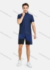 Wholesale Men's Athletic Workout Reflective Stripes Colorblock Shorts With Zipper Pockets - Liuhuamall