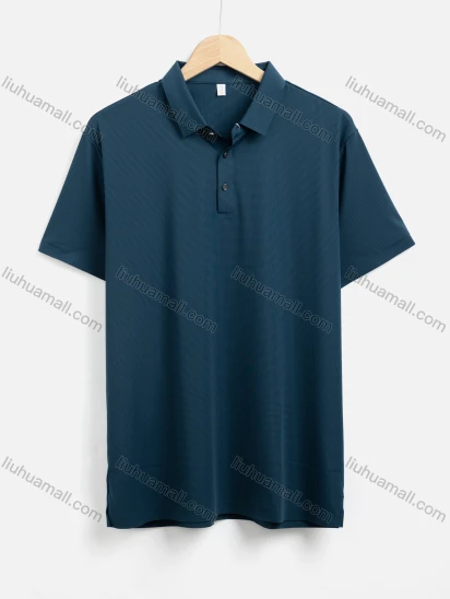 Wholesale Men's Summer Casual Plain Short Sleeve Button Front Polo Shirt 57713#