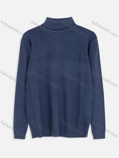 Wholesale Men's Turtleneck Long Sleeve Plain Knitting Pullover Sweater