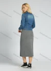 Wholesale Women's Collared Long Sleeve Washed Ripped Crop Denim Jacket - Liuhuamall
