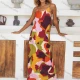 Wholesale Women's Casual Geometric Scoop Neck Woven Maxi Cami Dress V5351-1# Multi-color Clothing Wholesale Market Liuhua