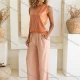 Wholesale Women's Summer Trendy Plain Sequin Crew Neck Woven Tank Top VR001# Orange Clothing Wholesale Market Liuhua