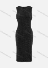 Wholesale Women's Casual Plain Shirred Striped Bodycon Midi Tank Dress - Liuhuamall