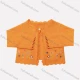 Wholesale Baby's Cute Scalloped Trim Long Sleeve Floral Embroidery One Button Sweater Cardigan Dark Orange Clothing Wholesale Market Liuhua