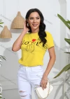 Wholesale Women's Casual Slim Fit Letter Crew Neck Short Sleeve T-Shirt - Liuhuamall