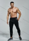 Wholesale Men's Letter Graphic Athletic Workout Elastic Waist Drawstring Ankle Length Gym Running Pants Y7131# - Liuhuamall