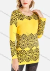 Wholesale Women's Round Neck Rhinestone Tribal Print Long Sleeve Casual Knit Top - Liuhuamall
