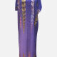 Women's Vintage Square Neck Sequin Beaded Pullover Maxi Kaftan Dress Purple Clothing Wholesale Market -LIUHUA